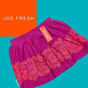 NWT Joe Fresh Girls Fuchsia Skirt With Orange Hem